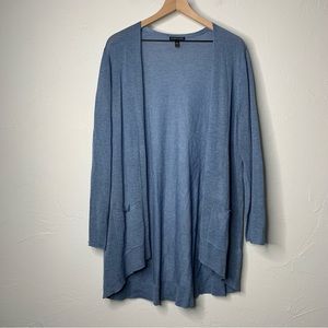 Eileen Fisher Blue Open Front Cardigan